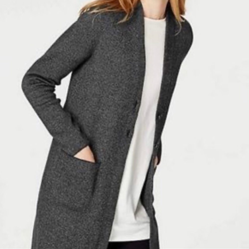 JJill small tweed long sweater jacket.